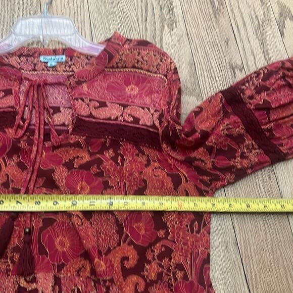 NOSTALGIA BOHO TASSEL BABYDOLL TOP SIZE‎ S - Picture 6 of 6